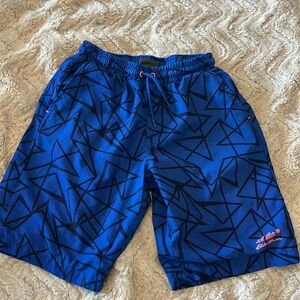 Eddie Bauer Boys Medium (10/12) Swim Trunks-Blue/Orange